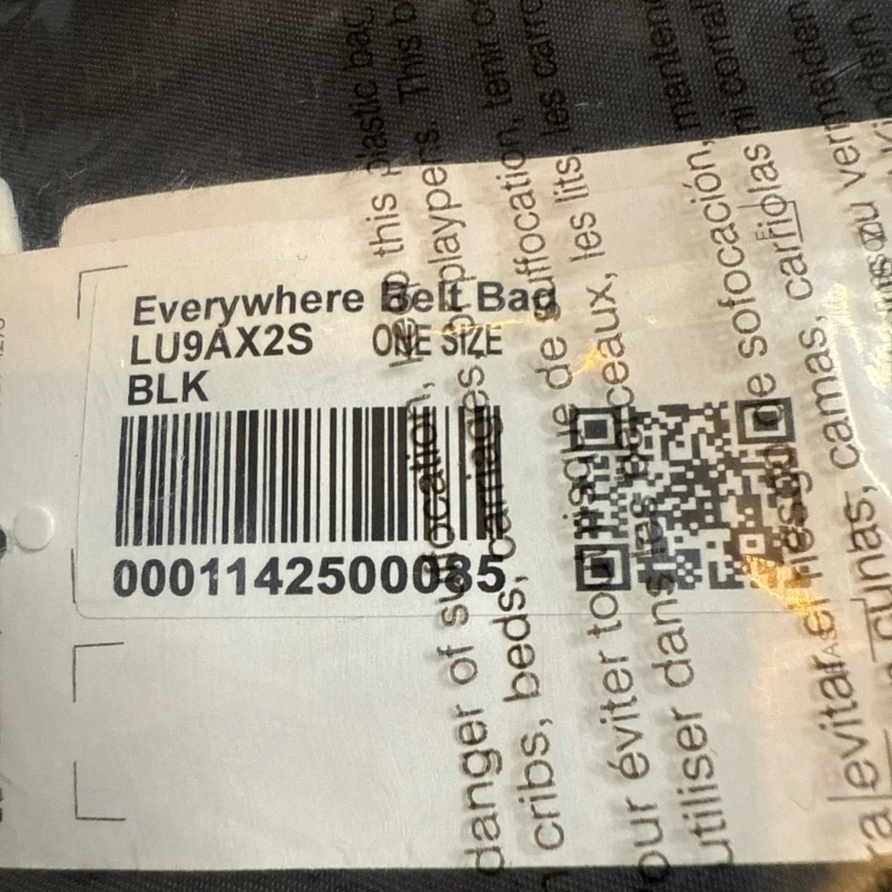 LULULEMON Everywhere Belt Bag Black One Size LU9AX2S Womens *NEW* - Picture 2 of 3